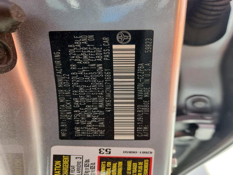 2022 TOYOTA CAMRY XSE 13