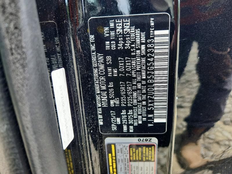2018 HYUNDAI SANTA FE SPORT 2.4L 12