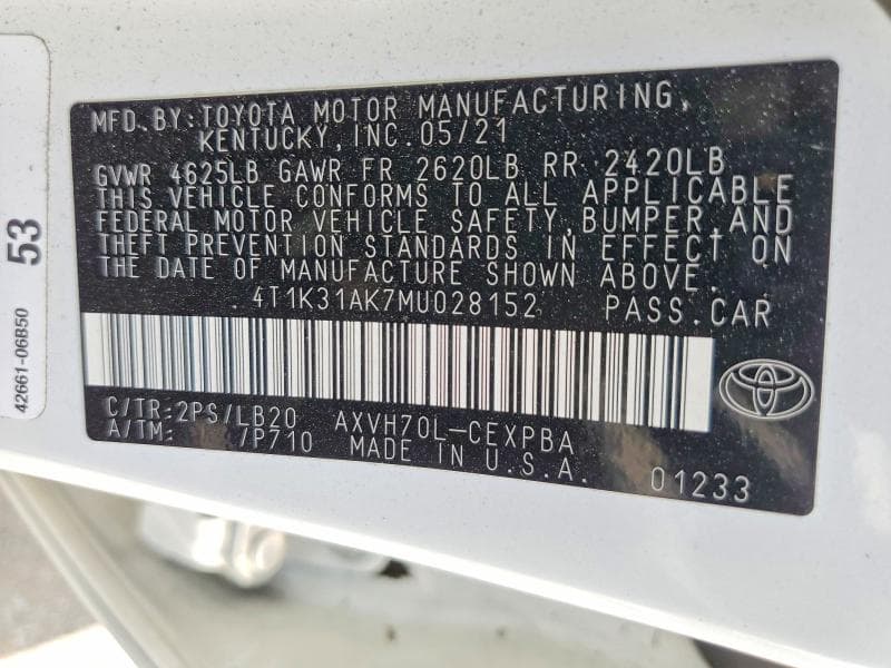 2021 TOYOTA CAMRY XSE 13