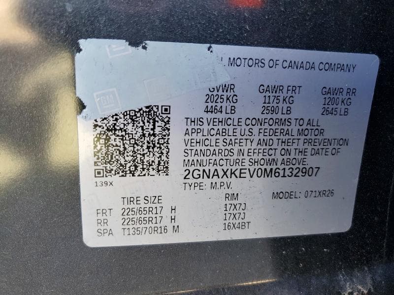 2021 CHEVROLET EQUINOX LT 13