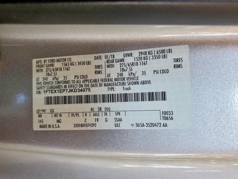 2018 FORD F150 SUPER CAB 13