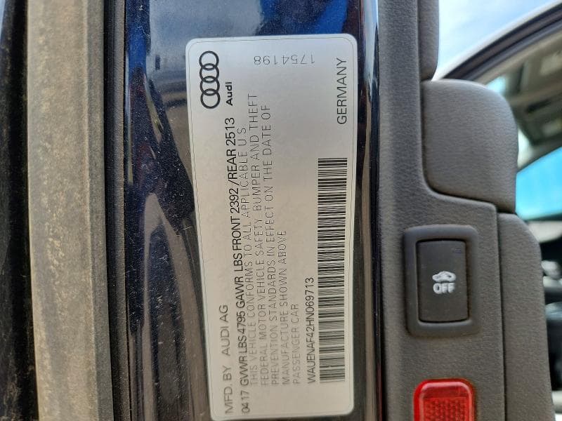 2017 AUDI A4 PREMIUM PLUS PREMIUM PLUS 12