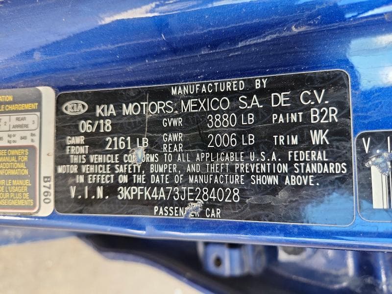 2018 KIA FORTE LX 12