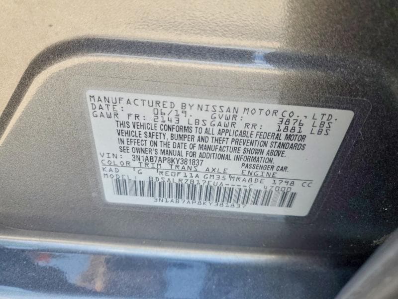 2019 NISSAN SENTRA SR 12