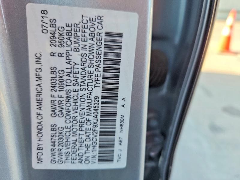2018 HONDA ACCORD TOURING 12