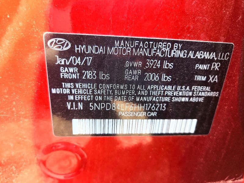 2017 HYUNDAI ELANTRA SE SE 12