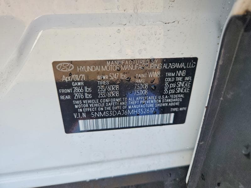 2021 HYUNDAI SANTA FE SEL 12