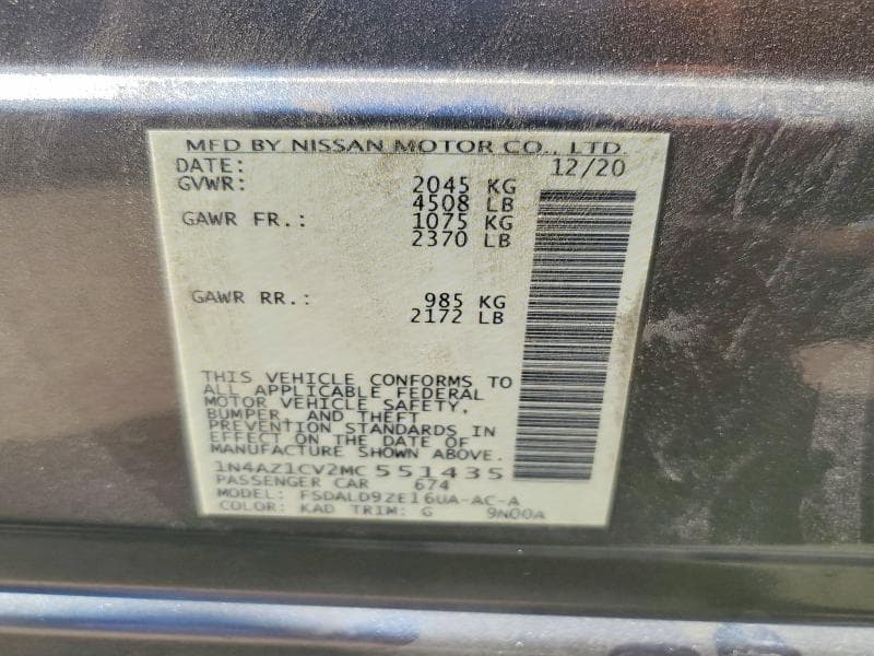 2021 NISSAN LEAF SV 13