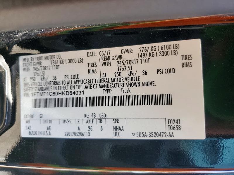 2017 FORD F150 12