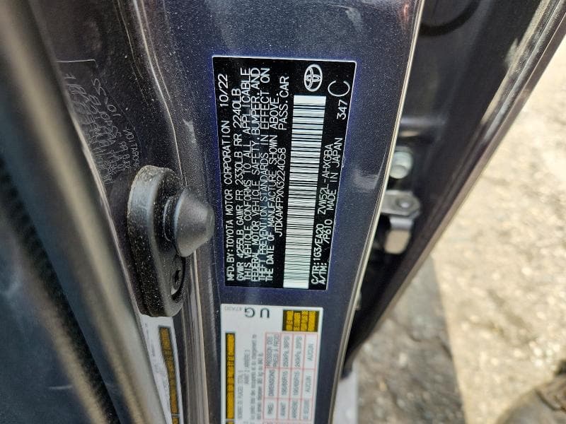 2022 TOYOTA PRIUS PRIME LE 12