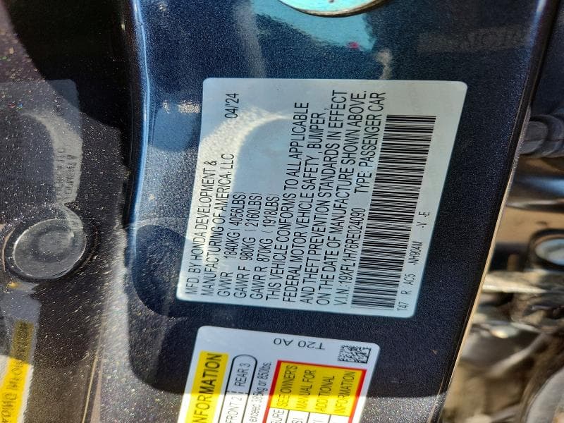2024 HONDA CIVIC EXL 12