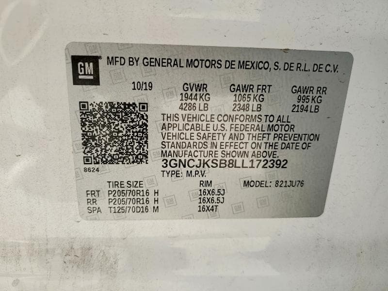2020 CHEVROLET TRAX LS 12