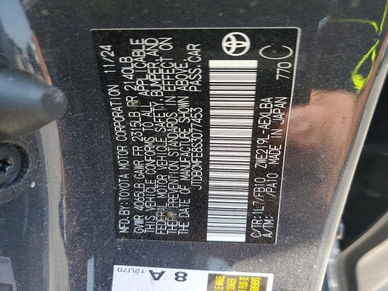 2025 TOYOTA COROLLA HYBRID LE 12