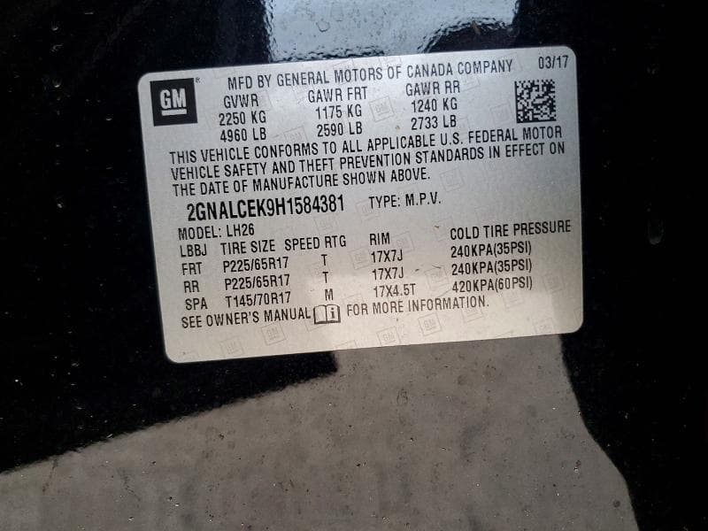 2017 CHEVROLET EQUINOX LT 13