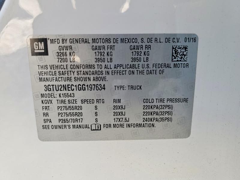 2016 GMC SIERRA K1500 SLT 12