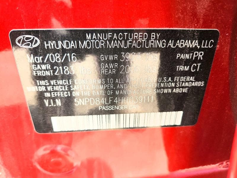 2017 HYUNDAI ELANTRA LIMITED 12