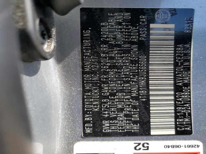 2018 TOYOTA CAMRY SE SE 12