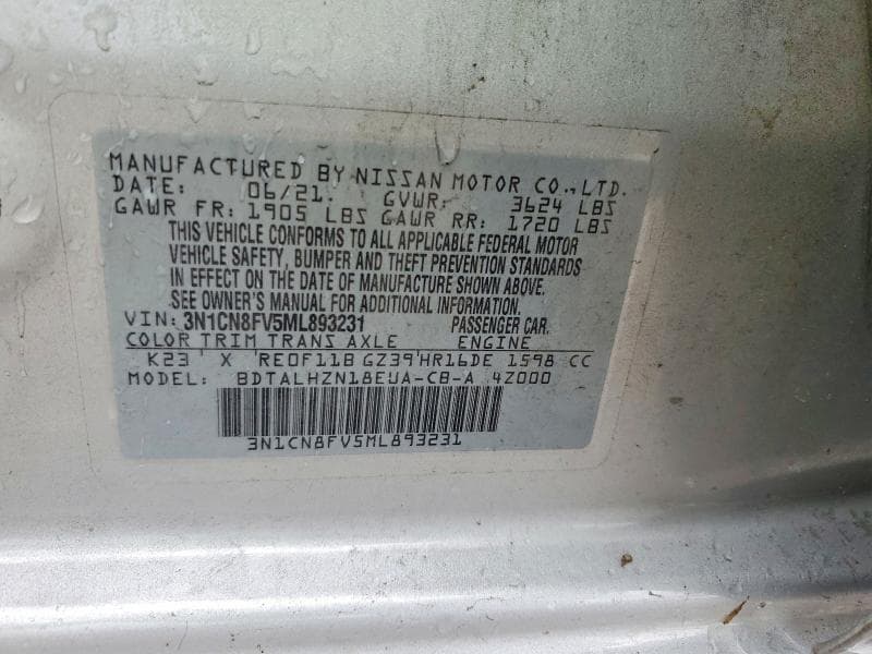 2021 NISSAN VERSA SR 12