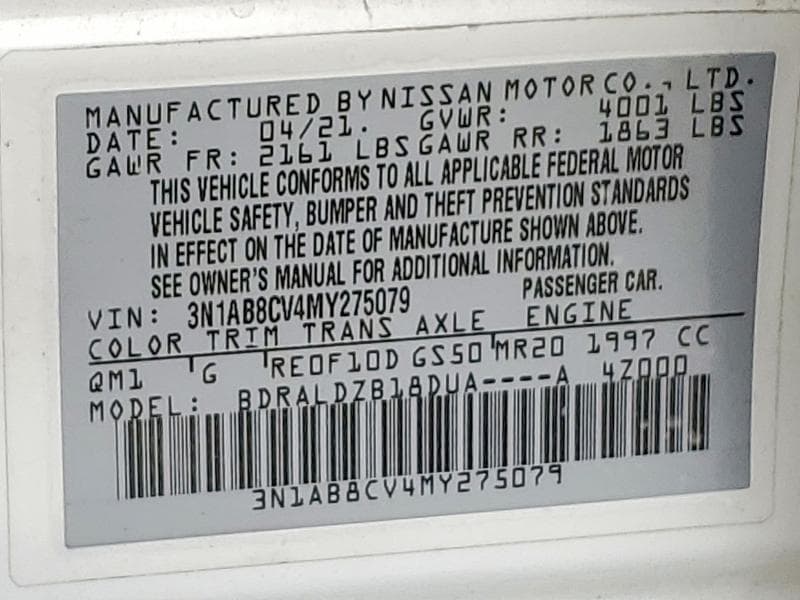 2021 NISSAN SENTRA SV 12