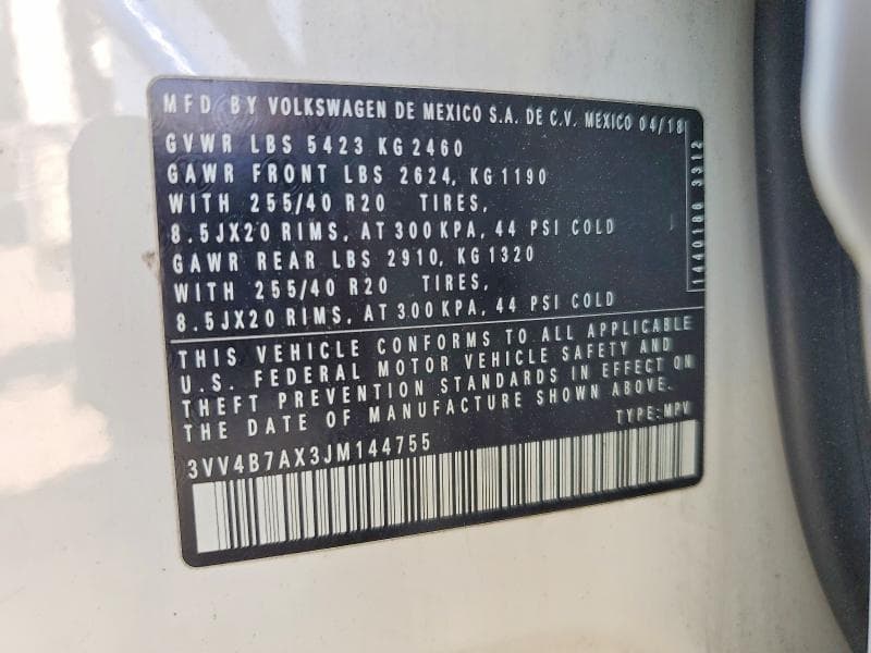 2018 VOLKSWAGEN TIGUAN SEL PREMIUM 13