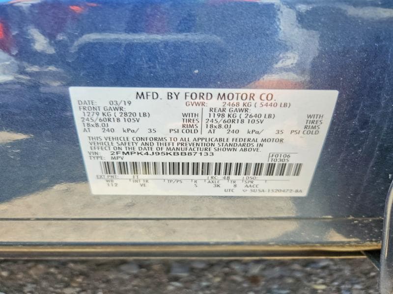 2019 FORD EDGE SEL 13
