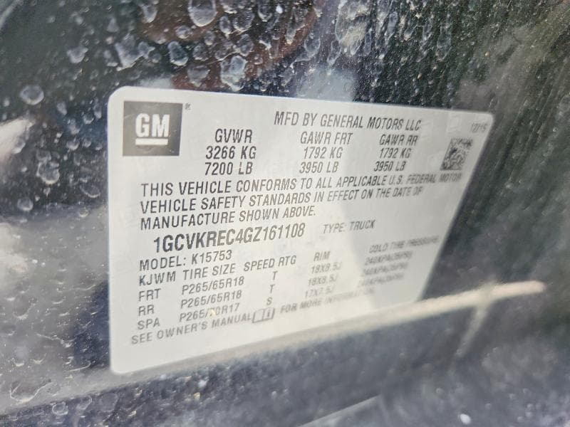 2016 CHEVROLET SILVERADO K1500 LT 12