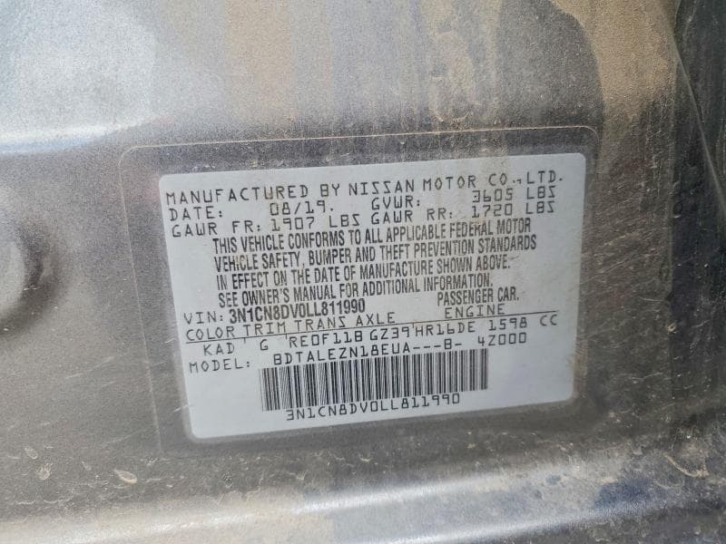 2020 NISSAN VERSA 12
