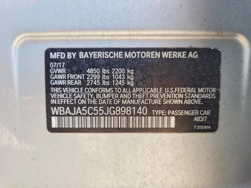 2018 BMW 530 I I 12