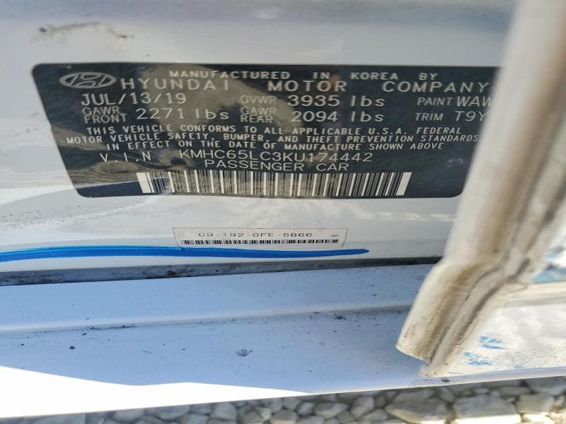 2019 HYUNDAI IONIQ BLUE 12