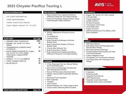 2023 CHRYSLER PACIFICA TOURING L 13