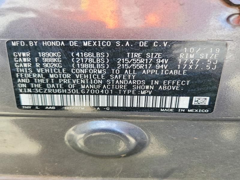 2020 HONDA HR-V LX 14