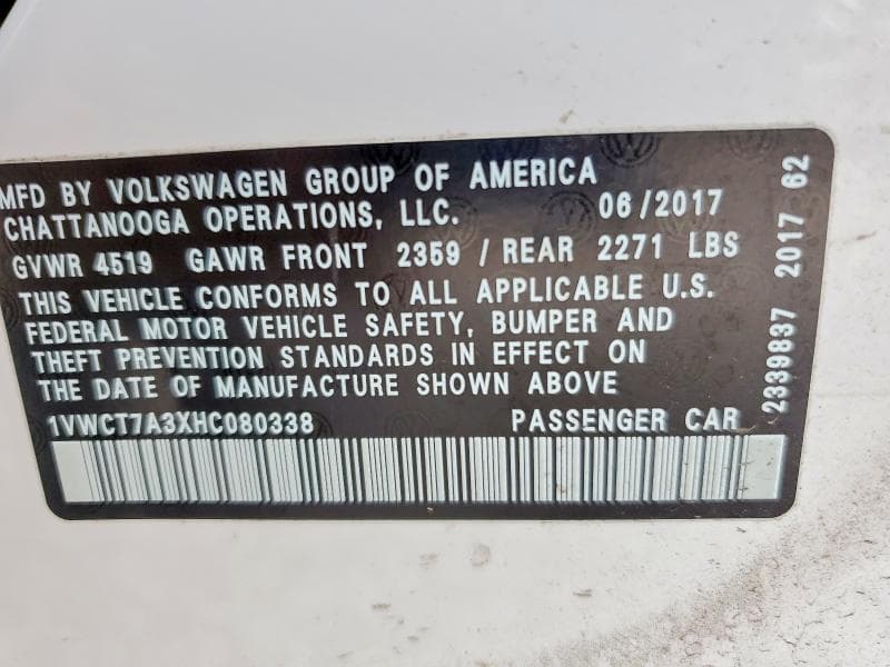 2017 VOLKSWAGEN PASSAT SEL PREMIUM 13