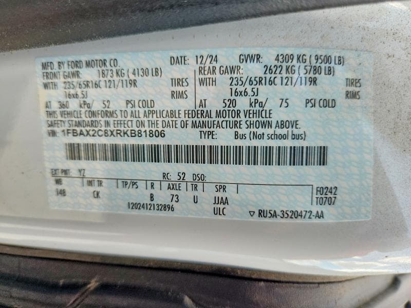 2024 FORD TRANSIT T-350 14
