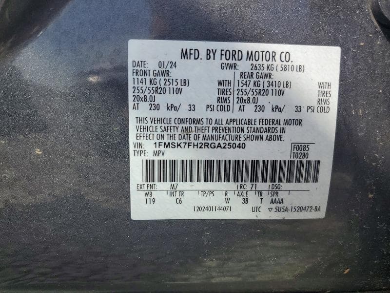 2024 FORD EXPLORER LIMITED 14