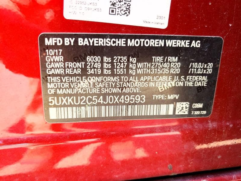 2018 BMW X6 XDRIVE35I XDRIVE35I 13