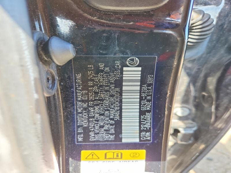2019 LEXUS ES 350 12