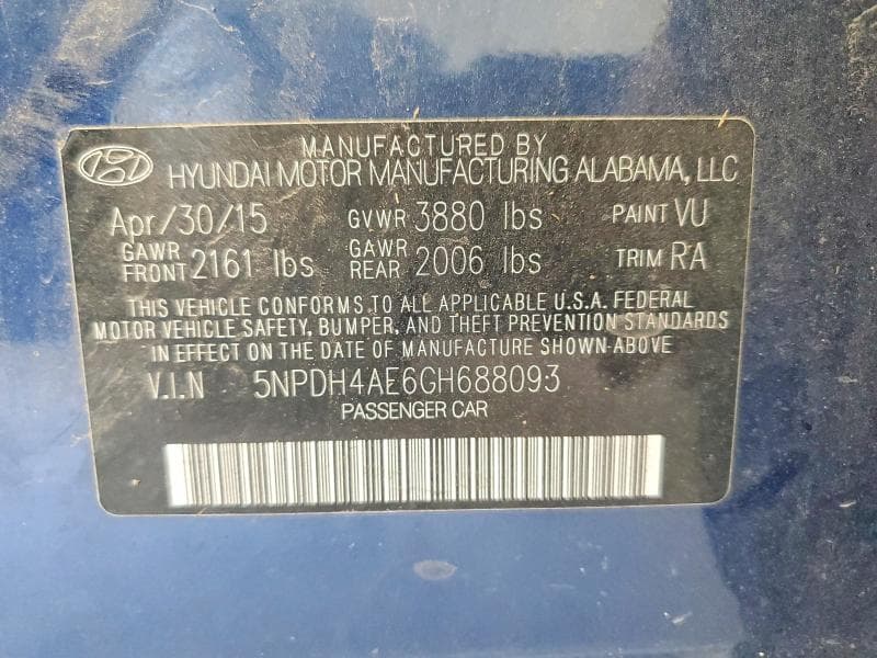 2016 HYUNDAI ELANTRA SE 13