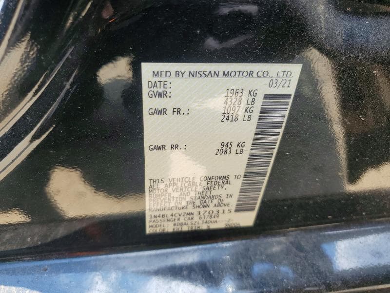 2021 NISSAN ALTIMA SR 13