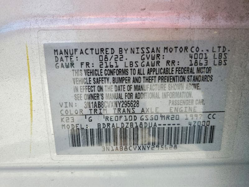 2022 NISSAN SENTRA SV 12