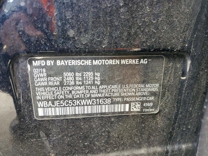 2019 BMW 540 I I 12