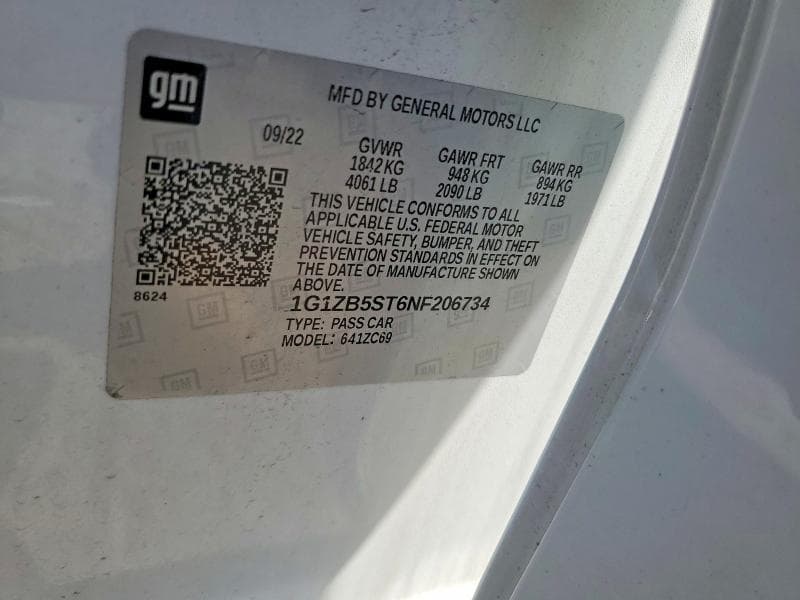 2022 CHEVROLET MALIBU LS 12