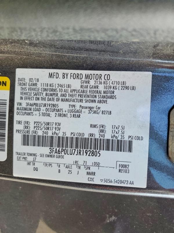 2018 FORD FUSION SE HYBRID 12