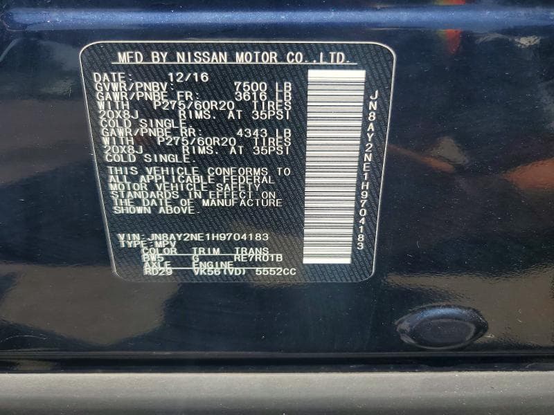 2017 NISSAN ARMADA PLATINUM 13