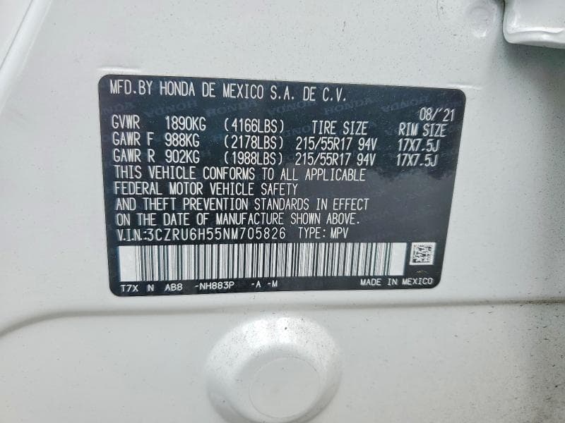 2022 HONDA HR-V EX 14