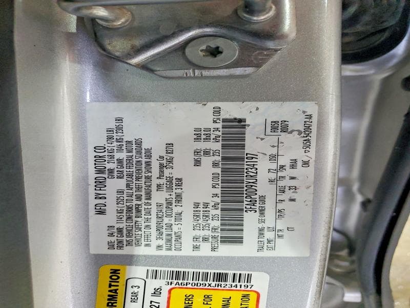 2018 FORD FUSION TITANIUM/PLATINUM 12
