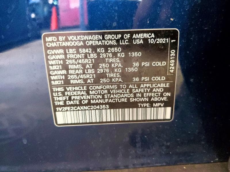 2022 VOLKSWAGEN ATLAS CROSS SPORT SEL PREMIUM R-LINE 13