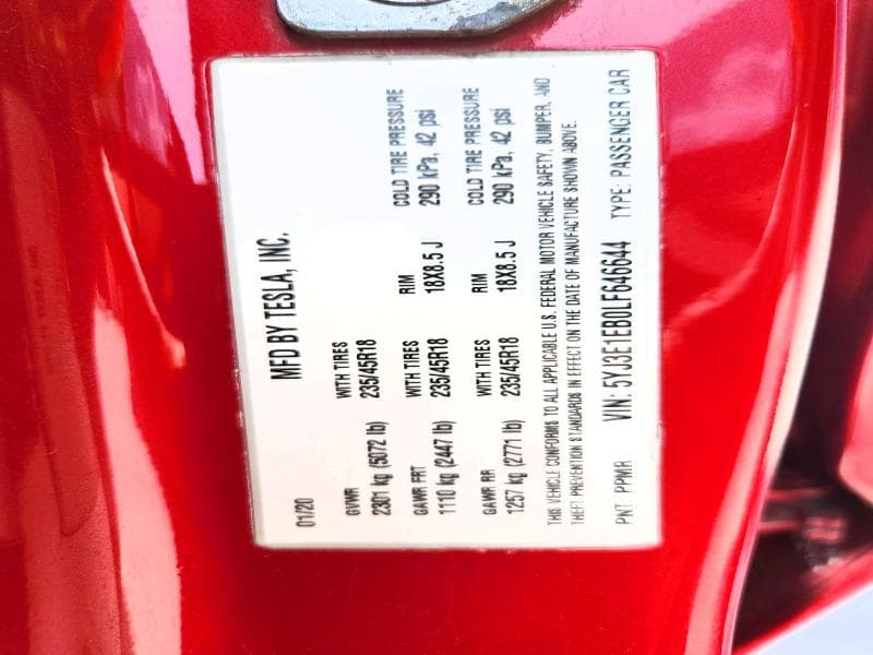 2020 TESLA MODEL 3 13
