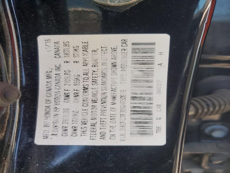 2016 HONDA CIVIC EX 12
