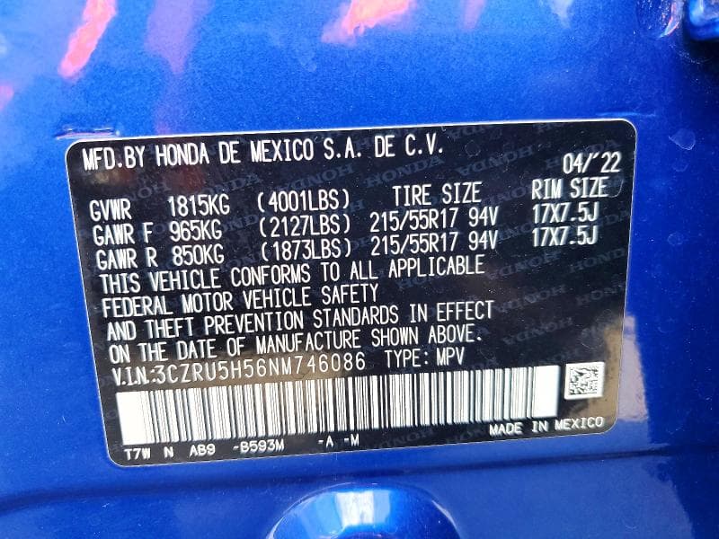 2022 HONDA HR-V EX 13