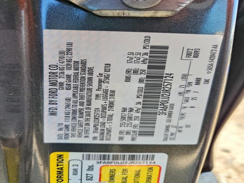 2018 FORD FUSION SE HYBRID 12